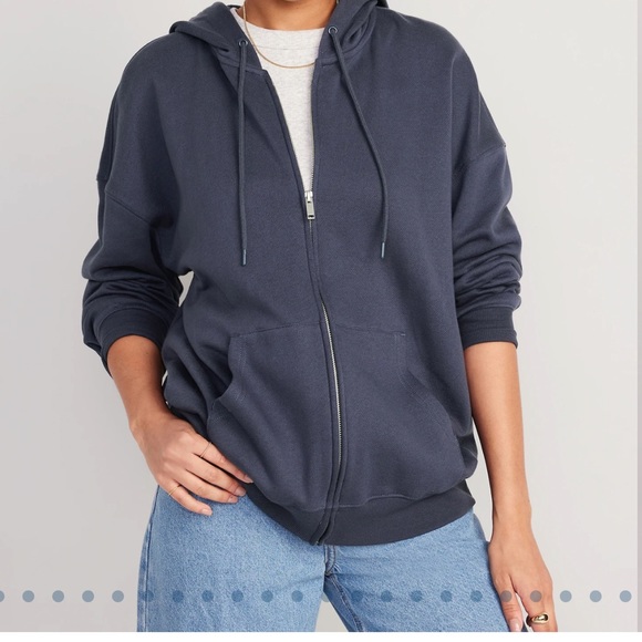 NWT OLD NAVY Oversized Full-Zip Hoodie Color: Volcanic Glass - Picture 2 of 5